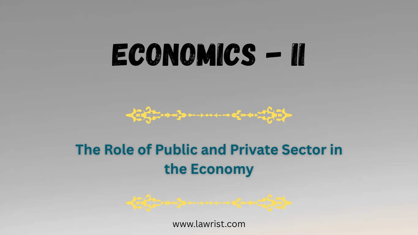 The Role of Public and Private Sector in the Economy